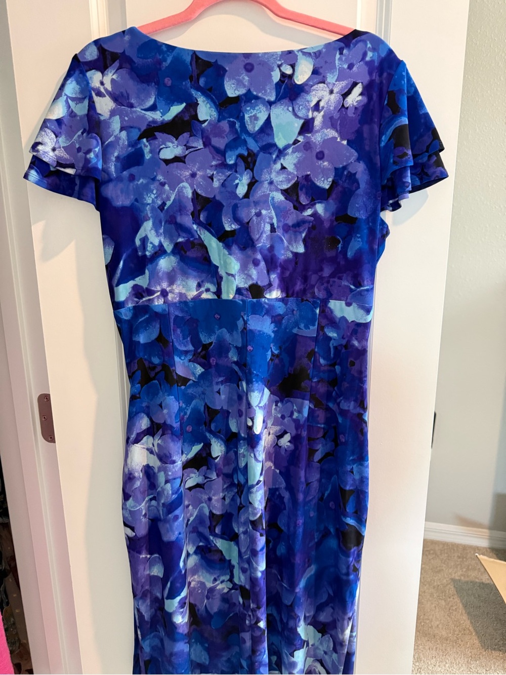 Ralph Lauren Blue and Purple Floral Midi Wrap Dress - Picture 5 of 5